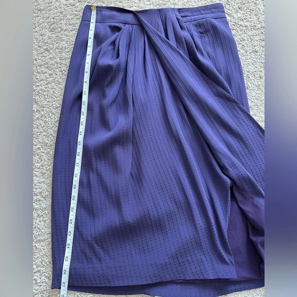MM Lafleur The Lenox Skirt Foulard High Rise Deep Purple Knee Length Skirt -6(M) - Picture 12 of 12